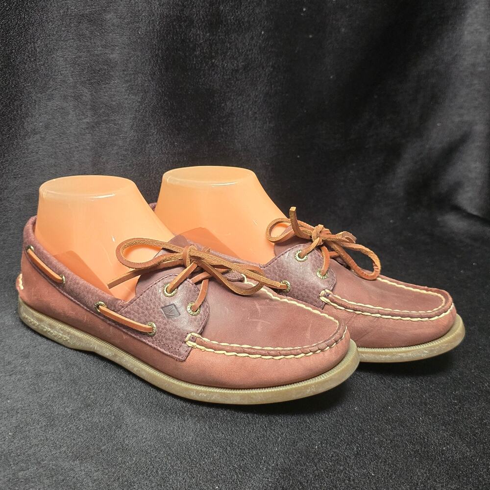 Sperry Burnt Henna E-21 Leather Loafer Boat Shoes STS86654